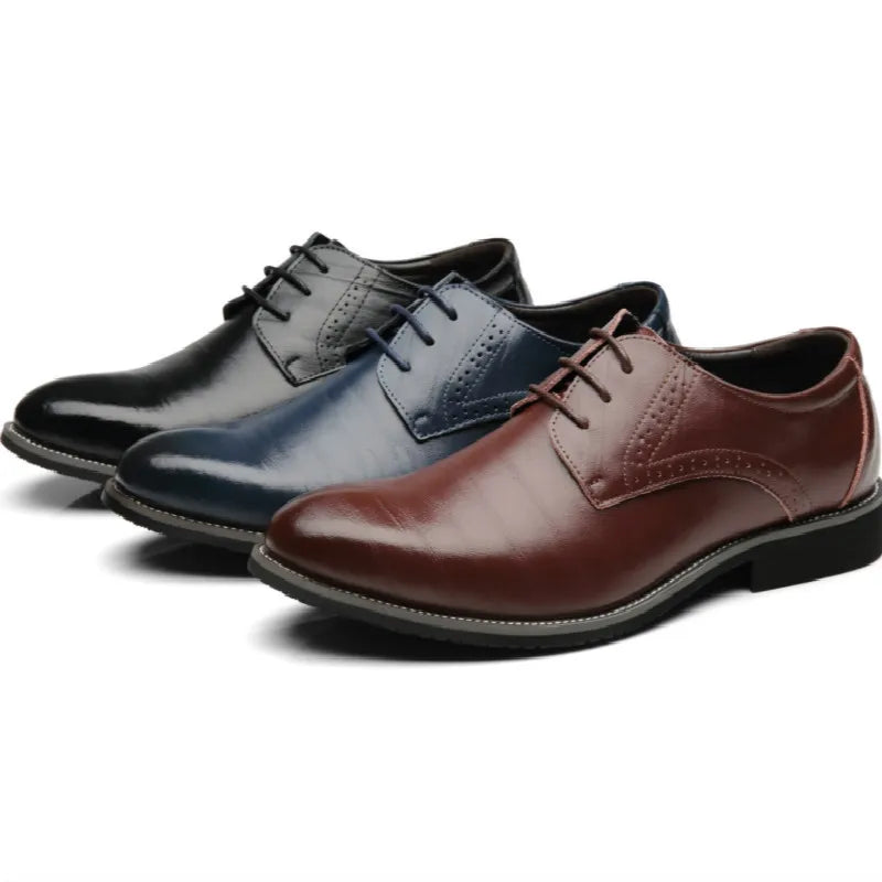 Chaussures habillées classiques pour hommes, bout pointu, semelle souple