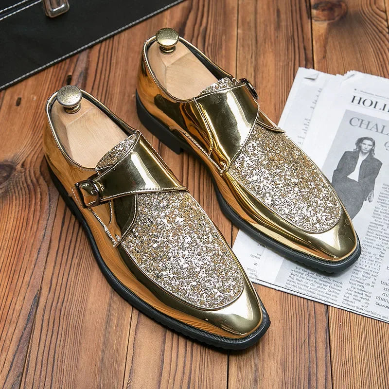 CALVIN Chaussures décontractées brillant Or en cuir verni de Luxe