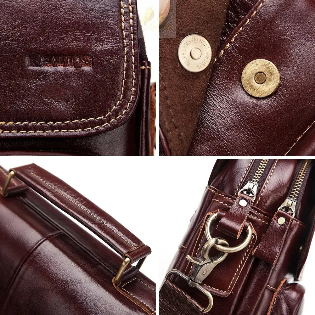 KAVIS NEW Genuine Leather Men's Crossbody Bag High Quality LADYLYS
