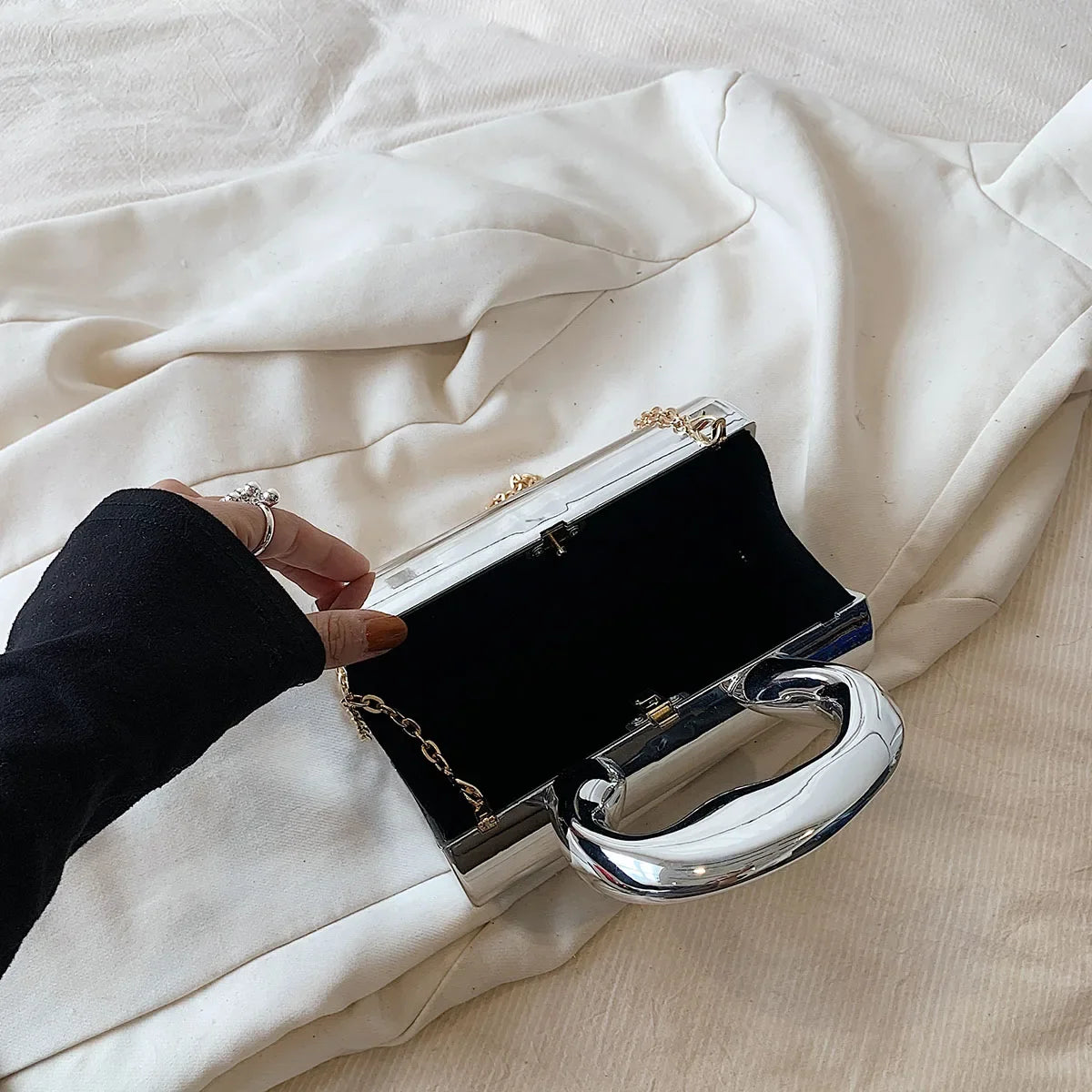 LEFTSIDE Célèbre mini sacs à main poignée courte chaîne de Luxe designer