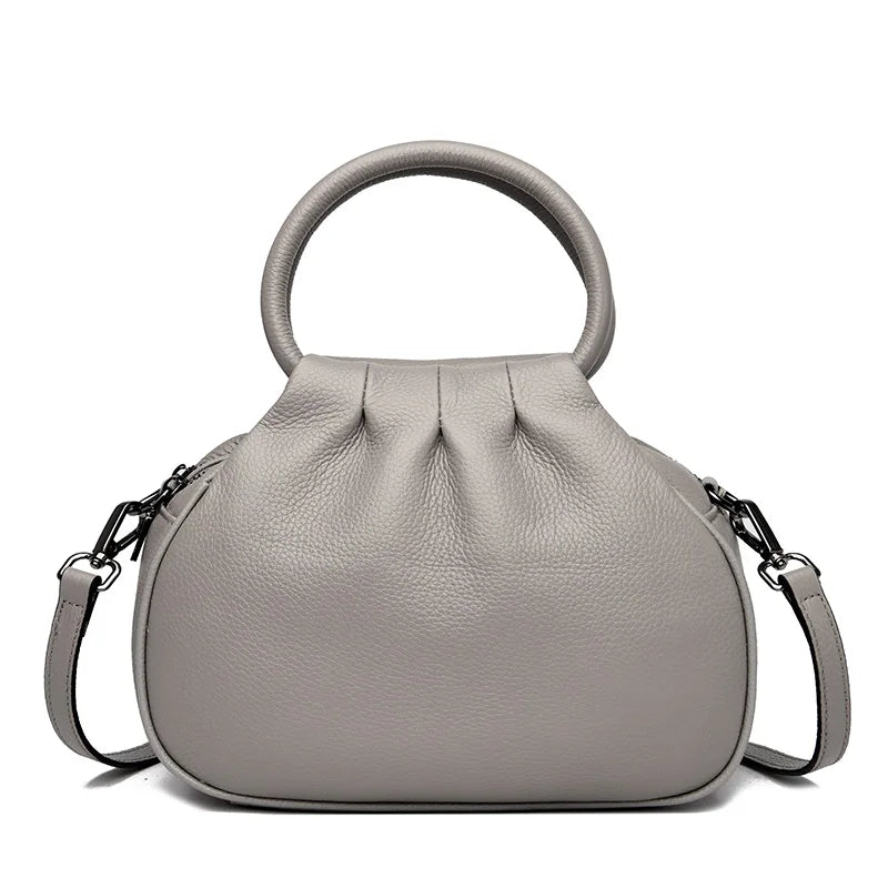 Sac à bandoulière en cuir de vachette 100 % de haute qualité pour femme, sac à main de luxe en cuir de couleur unie