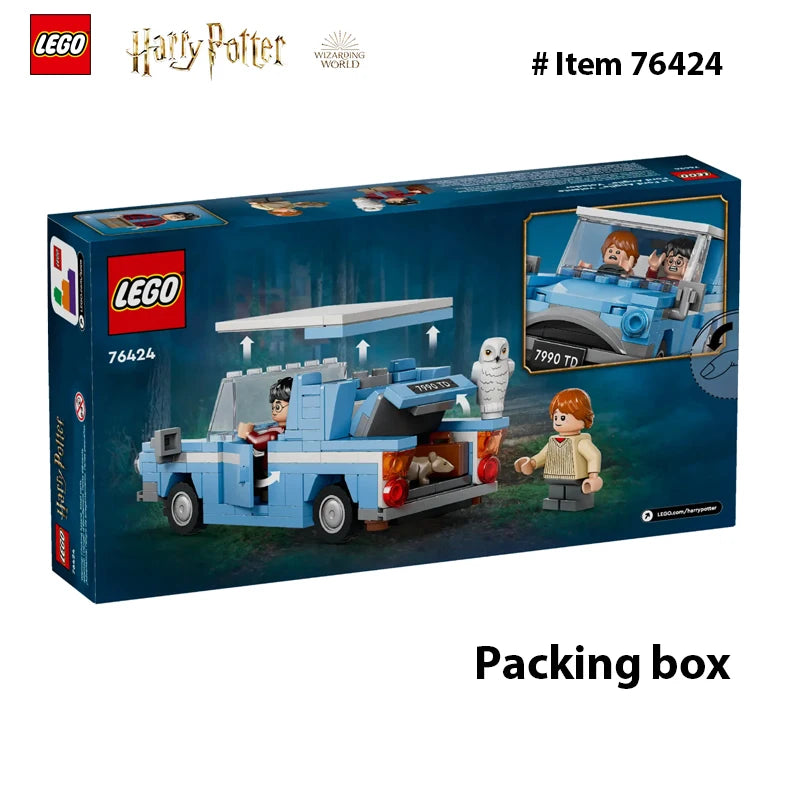 LEGO 76424 Harry Potter Flying Ford Anglia, jouet de voiture à construire avec 2 figurines Harry Potter Car