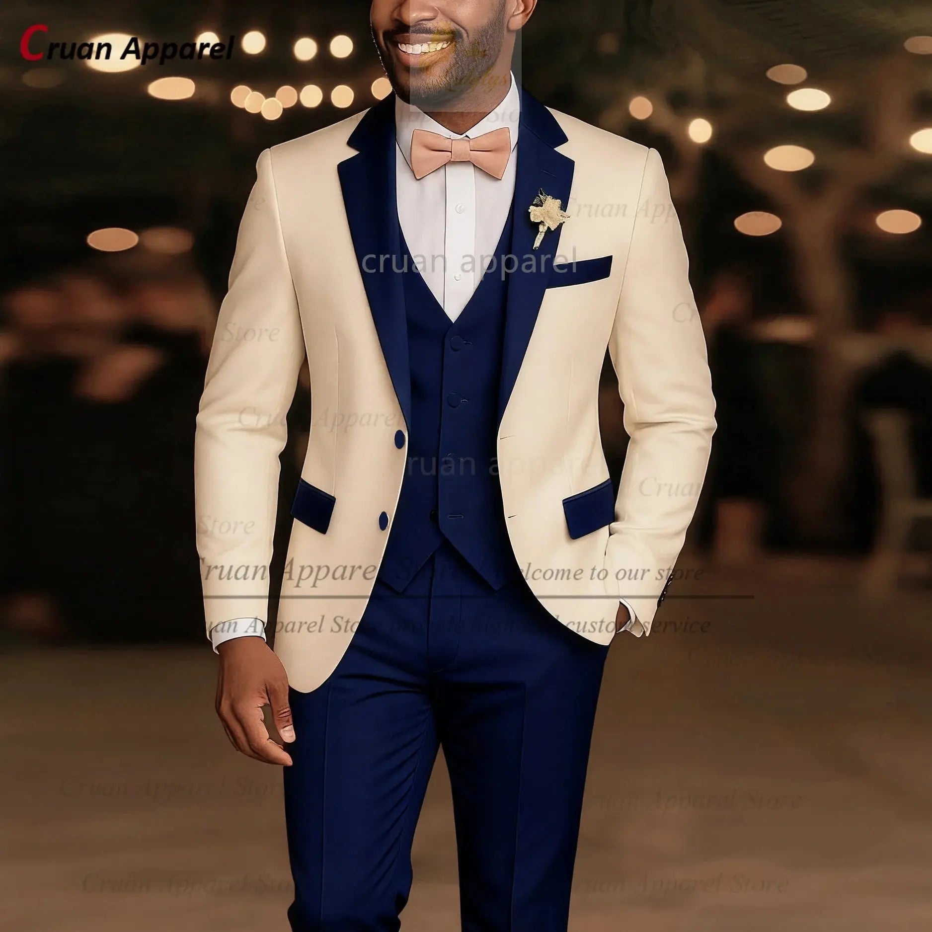 High Quality Suit Sets For Men Wedding Banquet Custom Groomsman Elegant Outfits 3 Pieces LADYLYS
