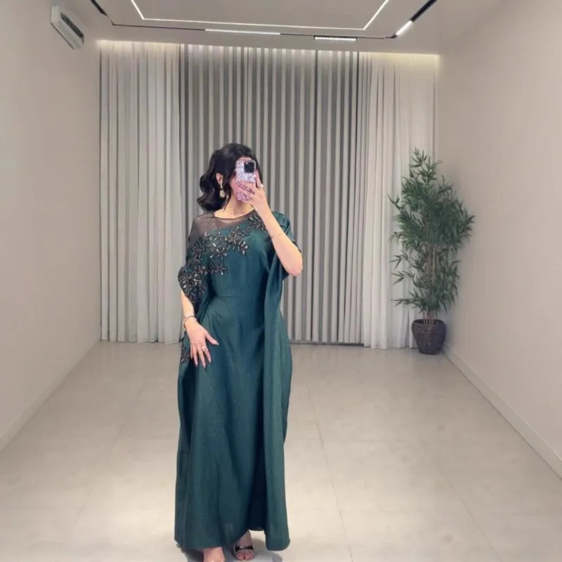 Abaya for Women Floral Lace Ethnic Moroccan Dress Muslim Dubai Attire Islamic Clothes LADYLYS