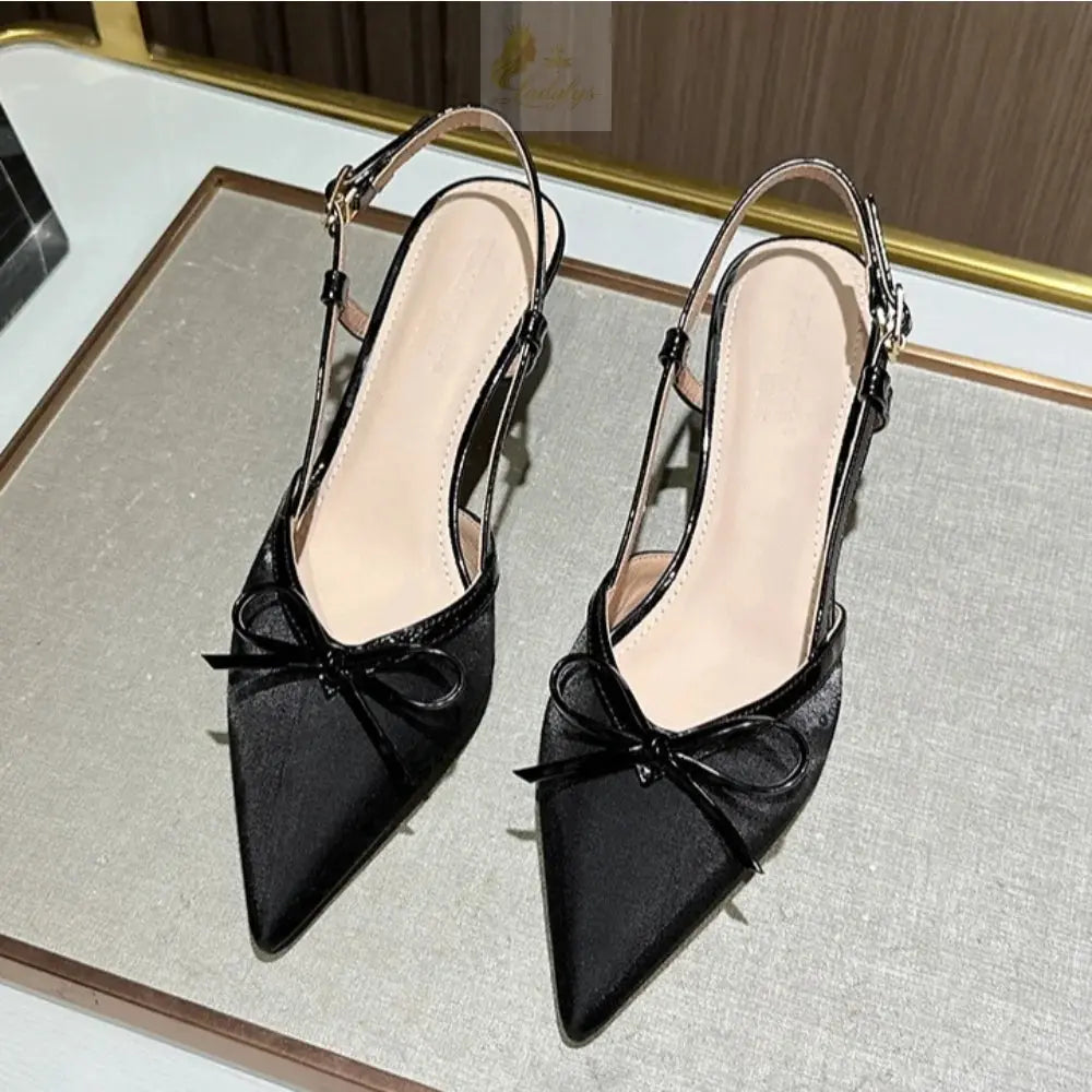Baotou Sandals Womens Color Blocked Slim Heeled High-heeled LADYLYS