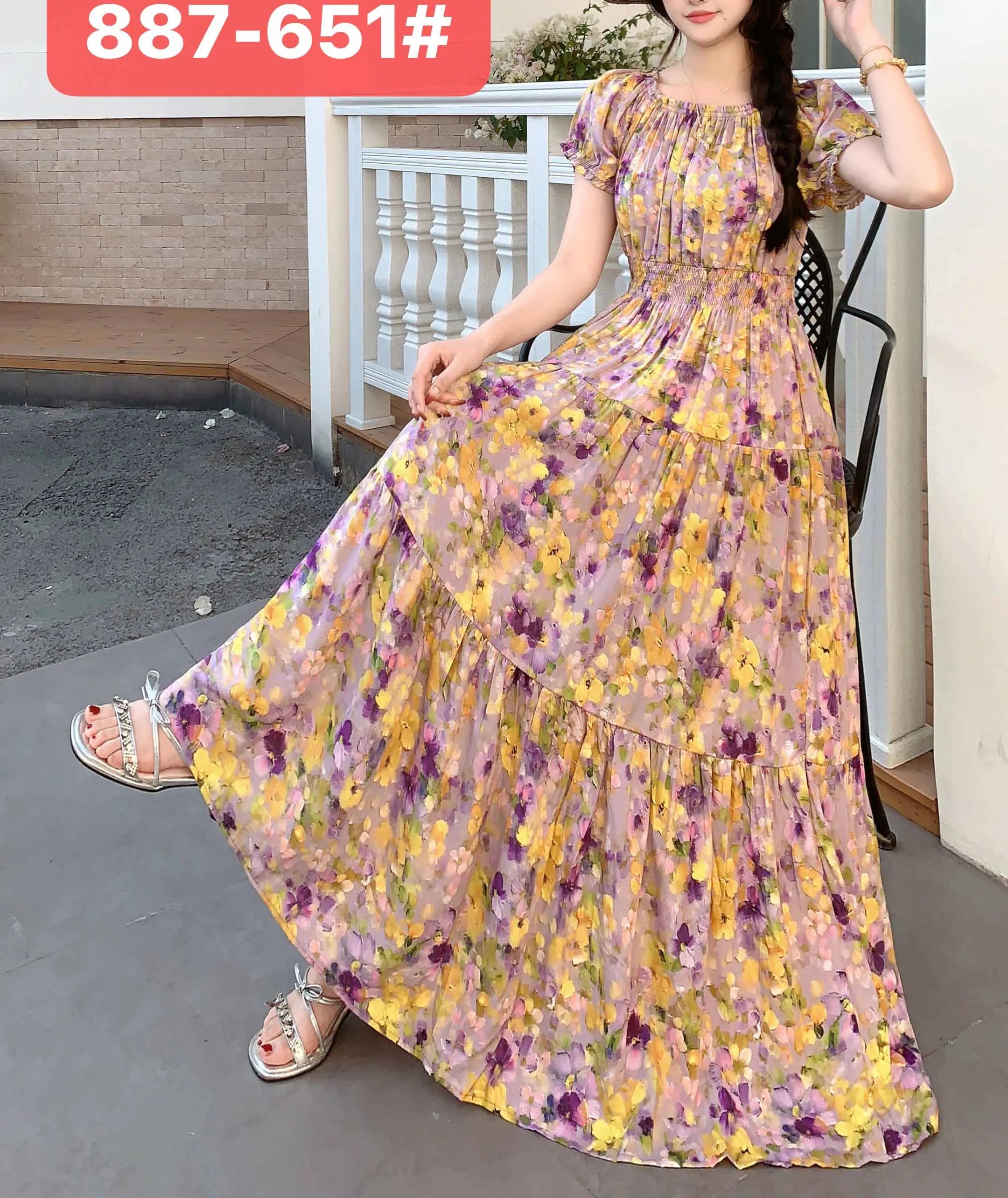 Women Summer Indian Clothes Bohemian Cotton Linen Floral dress LADYLYS