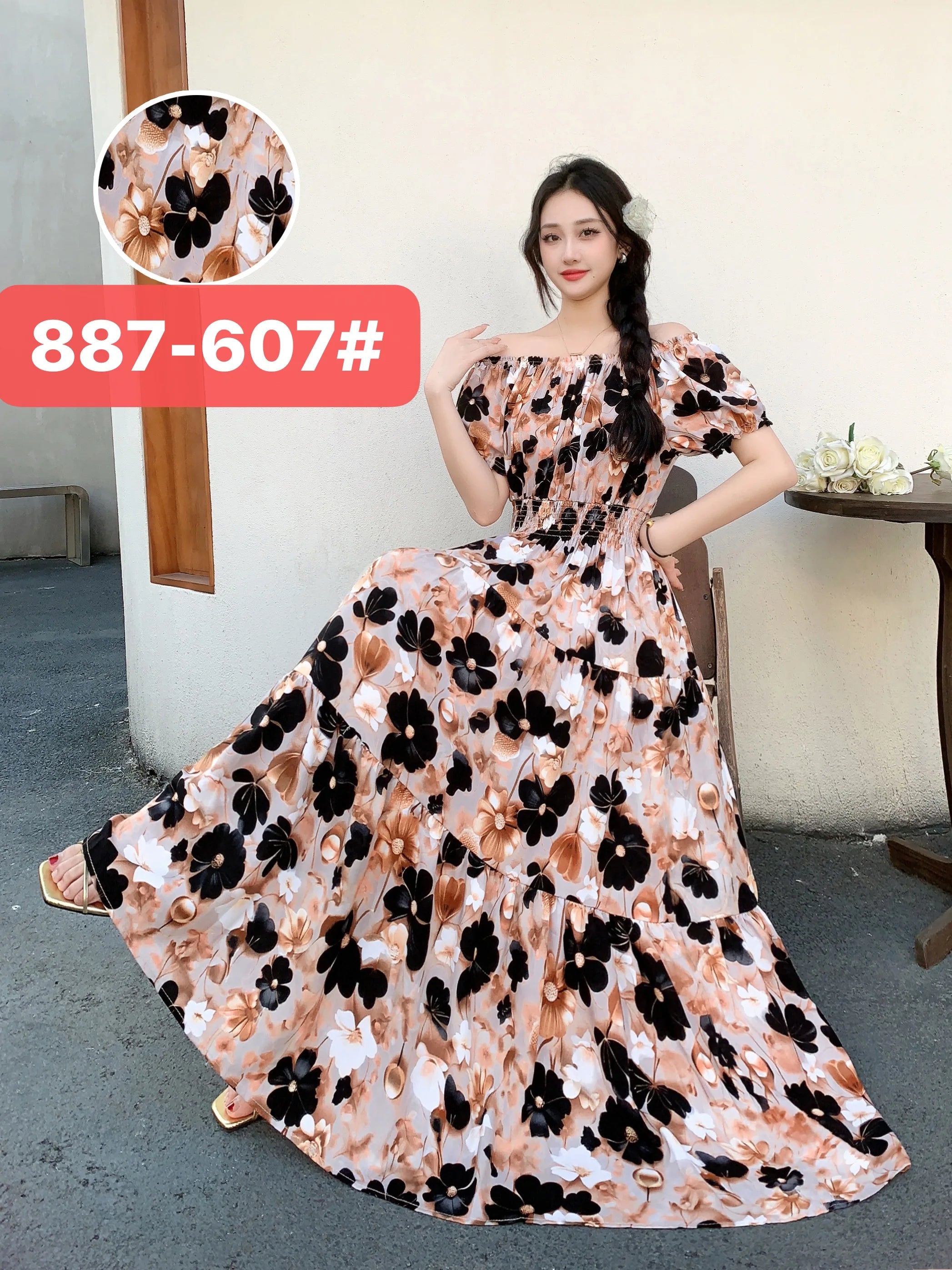 Women Summer Indian Clothes Bohemian Cotton Linen Floral dress LADYLYS