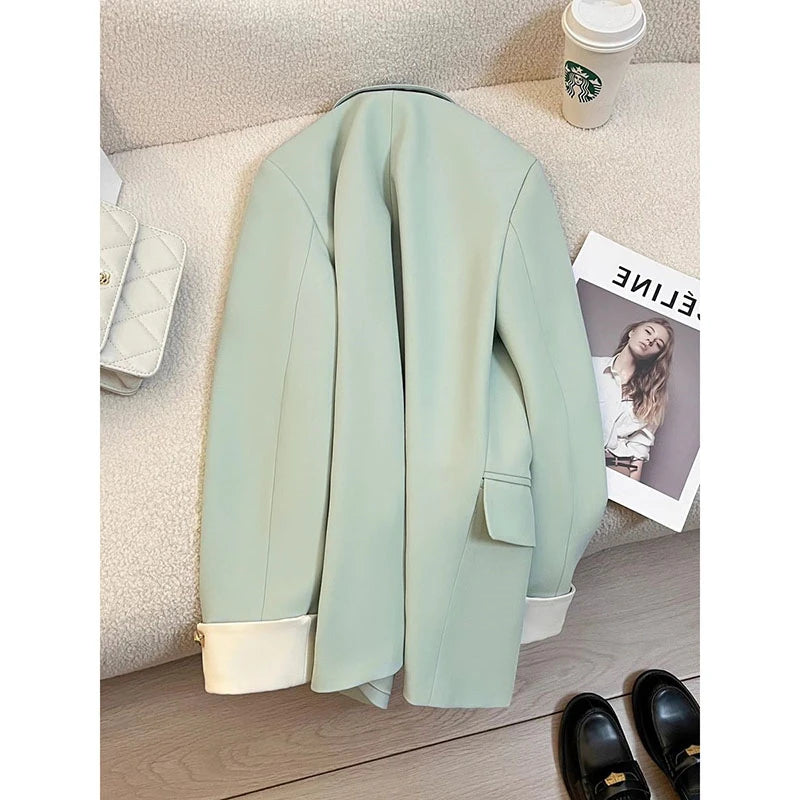 Manteau Blazer pour femmes, Version coréenne, veste de costume de loisirs pour dames