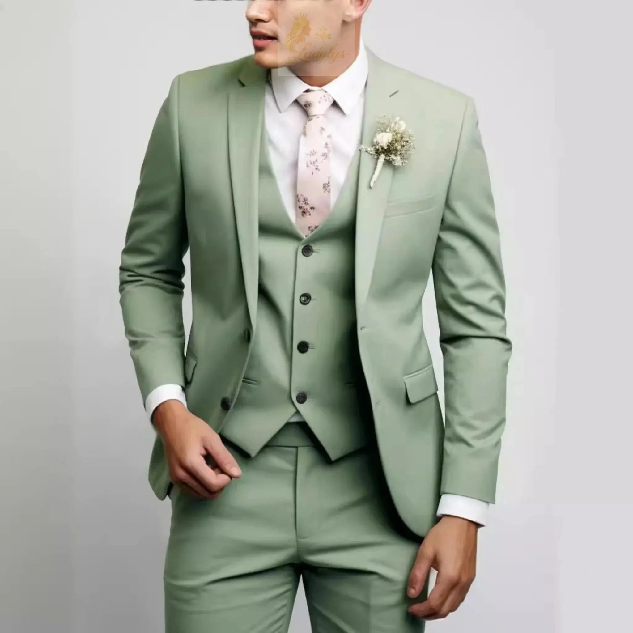 Men's Suits Regular Fit 3 Piece Elegant Tuxedos Set LADYLYS
