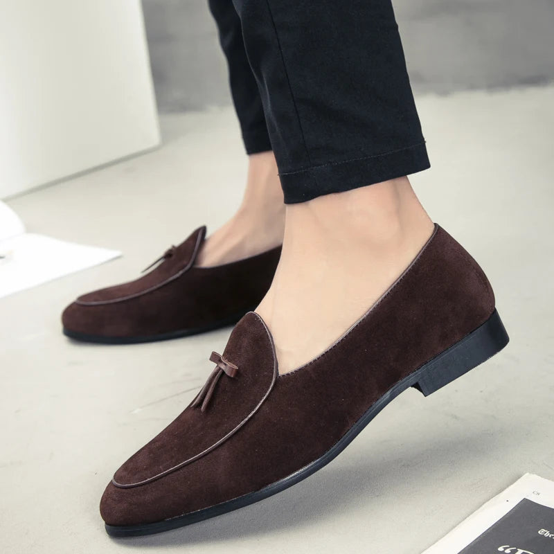 Chaussures en cuir pour hommes, chaussures souples à enfiler, confortables et décontractées