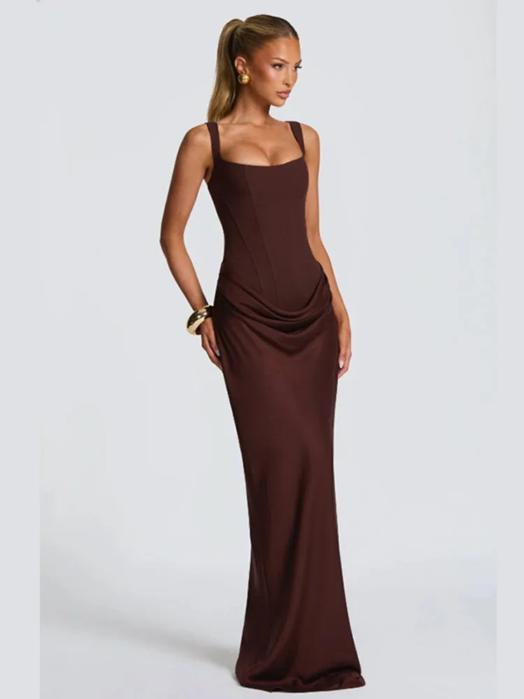 Sexy Solid Pleated Strapless Dress Lady Chic Off-shoulder Backless LADYLYS