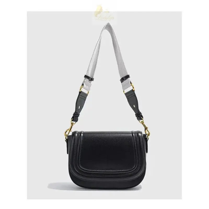 Crossbody Saddlebag with Wide Shoulder Strap Underarm Bag Street Trend PU LADYLYS