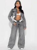 Streetwear Denim 2 Piece Sets Long Sleeve Jean LADYLYS