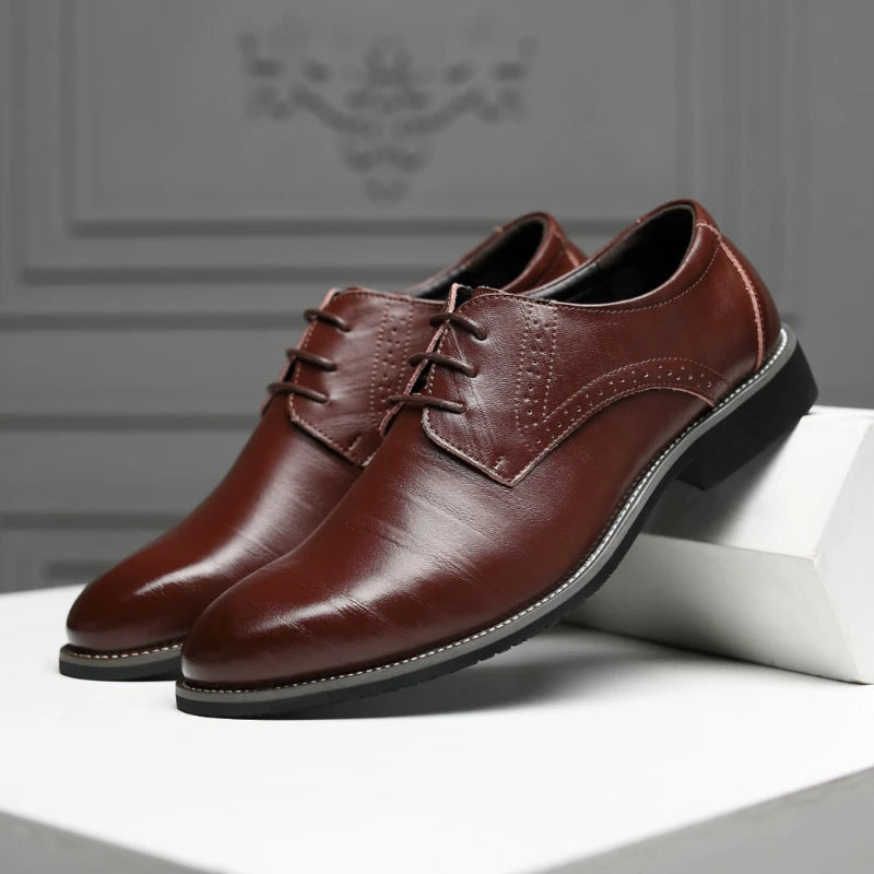 Chaussures habillées classiques pour hommes, bout pointu, semelle souple