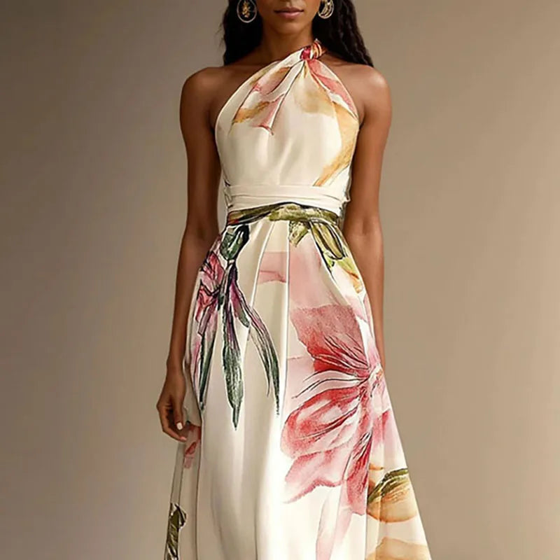 Vestido Sexy Bohemian Beach Holiday Dress Woman Elegant Floral Prin LADYLYS