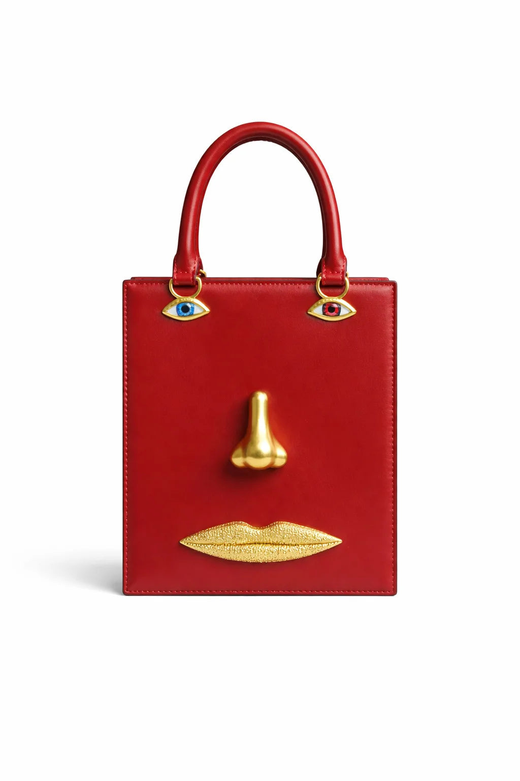 Retro 3D Face Handbag Niche Design Adult Girls Square Single Shoulder Bag LADYLYS