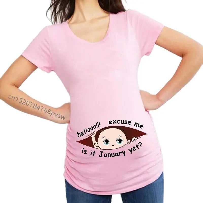 T-shirt drôle pour femmes enceintes, Hellooo, excusez-moi, janvier-décembre, annonce de grossesse